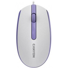 Мышь Canyon M-10 USB оптическая 1000 dpi 3 кнопки (CNE-CMS10WL) белая с фиолетовым
