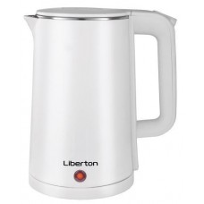 Электрочайник Liberton LEK-6824, белый, 1500W, 1.8л, дисковый, двойная стенка (нержавейка+пластик), автоотключение, индикатор
