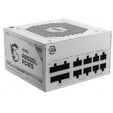 Блок питания 850 Вт, MSI MAG A850GL PCIE5, белый, модульный, 80+ золотистый, Active PFC, 12 см FBD, 4xMolex / 8xSATA / 1x16-pin /