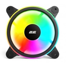 Вентилятор 120 мм, 2E Gaming Air Cool ACF1206-ARGB, черный/белый, 120х120х25 мм, ARGB подсветка, 1200 об/мин, 25 дБ, 3-pin / 3-pin