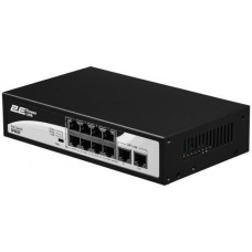 Коммутатор 2E PowerLink SP802F, черный, неуправляемый, 8xFE PoE 10/100M, 2xFE Uplink 10/100M, 150 Вт, автоопределение полярности