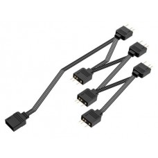 Кабель-сплиттер ID-Cooling FS-06 ARGB, черный, для подключения шести 4-pin вентиляторов к разъему материнской платы или хабу для