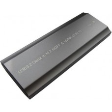 Карман внешний Dynamode, Grey, M.2, Type-C 3.2 Gen2, 1xM.2 NVMe / SATA, формат 2230/2242/2260/2280, алюминевый корпус