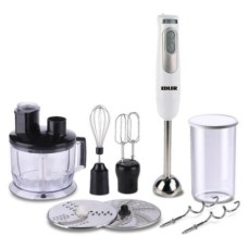 Блендер Edler EDHB-1818, белый, 700W, погружной, 2 скорости с плавной регулировкой, мерный стакан 600мл, чаша измельчитель 1750мл,