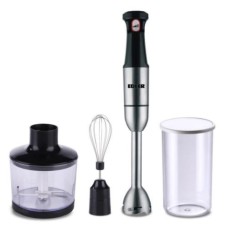 Блендер Edler EDHB-2009, черный, 800W, погружной, 2 скорости, мерный стакан 600мл, измельчитель 500мл, венчик для взбивания, нога