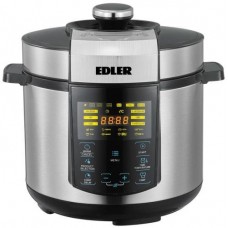 Мультиварка-скороварка Edler ED-PC2007, черный/серебристый, 900W, сенсорное управление, чаша 5л, дисплей, программ 20,