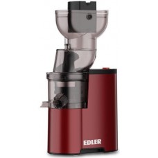 Соковыжималка Edler EDJU-0055, Red, 150W, шнековая, емкость для сока 500мл, 1 скорость + реверс, горловина 'целое яблоко' 75мм,