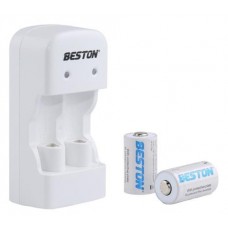 Зарядное устр-во Beston BST-CD643 + 2 x CR123A, белый, 2 x C/D, независимые каналы (AAB1885)