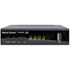 TV-тюнер наружный автономный World Vision T645D4 FM, черный, H.265, AC3. DolbyDigital, DVB-T2/T/C, FM тюнер, IPTV, DLNA, Stalker,