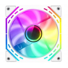 Вентилятор 120 мм, GameMax FN12A-S2I-RW, белый, 120х120х25 мм, ARGB подсветка, 800-1600 об/мин, до 31.21 дБ, 4-pin (PWM) / 3-pin