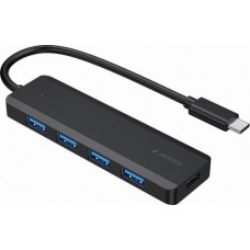 Хаб USB Gembird UHB-CM-U3P4P-01, черный, Type-C 3.1 - 4xUSB 3.1, кабель 15 см