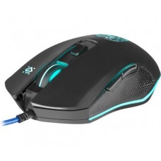 Мышь Defender Sleipnir GM-927, черный, USB, оптическая, 800-6400 dpi, 60 IPS, 5 программируемых кнопок, радужная подсветка, 1.5 м,