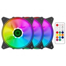 Вентилятор 120 мм, GameMax RQ300, черный, 3 шт, 120х120х25 мм, ARGB подсветка, 600-1100 об/мин, до 21 дБ, 3-pin / Molex / 3-pin