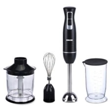 Блендер Edler EDHB-2115, черный, 400W, погружной, 2 скорости, мерный стакан с крышкой 700мл, измельчитель 500мл, венчик для