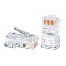 Коннектор RJ45, UTP, 100 шт, Cat. 5e, Clear, Atcom (3796)
