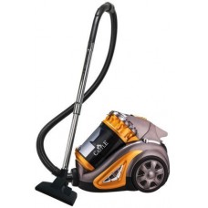 Пылесос Castle CW-102Y, серый/желтый, 2000W, безмешковый, циклонный, объем пылесборника 4л, HEPA фильтр, насадки: 2-позиционная,