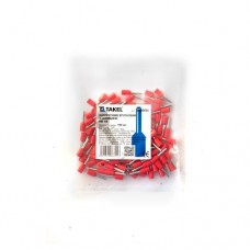 Наконечник кабельный штыревой втулочный с изоляцией 1мм.кв красный 100шт