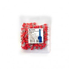 Наконечник кабельный штыревой втулочный с изоляцией 1.5мм.кв красный 100шт