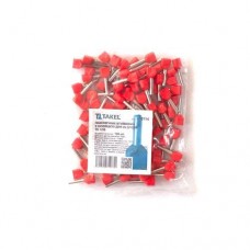 Втулочный наконечник с изоляцией для двух проводов TE 1/10 100шт красный Втулочный наконечник с изоляцией для двух проводов TE 1/10 100шт красный