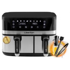 Мультипечь Liberton LAF-3205, черный/Inox, 2700W, 9л (5.5+3.5), 8 программ, 2 чаши, раздельное приготовление, управление