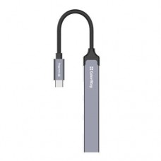 Хаб USB ColorWay '4-in-1', Grey, Type-C 3.0 - 1xUSB 3.0 / 3xUSB 2.0, кабель 12 см, алюминиевый корпус (CW-HUB04)