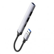 Хаб USB ColorWay '4-in-1', Grey, USB 3.0 - 1xType-C 2.0 / 1xUSB 3.0 / 2xUSB 2.0, кабель 12 см, алюминиевый корпус (CW-HUB05)
