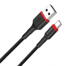 Кабель USB AM - Type-C, 1 м, черный, ColorWay, 2.4A, Braided Nylon (CW-CBUC064-BK)