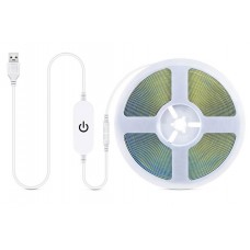 Светодиодная LED лента ColorWay, Cold белый, 3 м, питание от USB (5V), длина USB кабеля с диммером 95 см, двухсторонняя клейкая