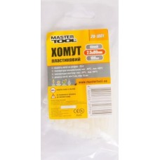 Стяжки для кабеля, 80 мм х 2.5 мм, 100 шт, белые, MasterTool (20-1801)