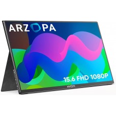 Монитор 15.6' Arzopa A1 Gamut, черный, WLED, IPS, 1920x1080, 16:9, 5 мс, 60 Гц, 250 кд/м?, 1200:1, 178°/178°, Type-C/ mini-HDMI, 1