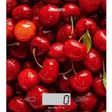 Весы кухонные Ardesto SCK-893CHERRY, стекло, максимальный вес 5 кг, шаг взвешивания 1г, 2х ААА (в комплекте)