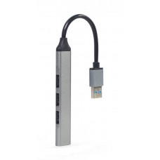 Хаб USB Gembird UHB-U3P1U2P3-02, Grey, USB 3.1 - 1xUSB 3.1 / 3xUSB 2.0, кабель 13 см, алюминиевый корпус