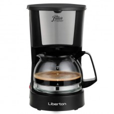 Кофеварка Liberton LCM-2200, черный/Inox, 600W, капельная, резервуар 0.6л, молотый кофе, механическое управление, подогрев