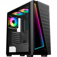 Корпус GameMax Prism, черный, без БП, Mid Tower, для ATX/MicroATX/Mini-ITX, 2xUSB 2.0/1xUSB 3.0, макс. CPU – 165 мм/VGA – 320 мм,