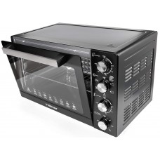 Электродуховка Holmer HEO-248CRL черный, 1700w, 48л, конвекция, внутренняя подсветка, в комплекте противень с антипригарным