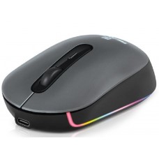 Мышь REAL-EL RM-470W Rechargeable Wireless, черный, беспроводная, Type-C, BT, RGB, оптическая, 2400 dpi, 3 кнопки