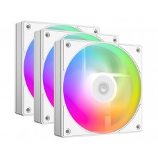 Вентилятор 120 мм, ID-Cooling AS-120-ARGB-W TRIO, белый, 3 шт, 120x120x25 мм, ARGB подсветка, 300-2000 об/мин, 13.8~27.2dB(A),