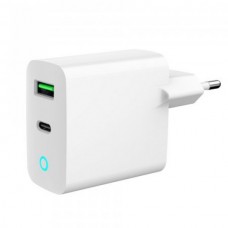 Сетевое зарядное устройство Gembird TA-UC-PDQC20L-W-01, белый, 20 Вт, 1xType-C (PD3.0) / 1xUSB (QC3.0), LED индикатор состояния Сетевое зарядное устройство Gembird TA-UC-PDQC20L-W-01, белый, 20 Вт, 1xType-C (PD3.0) / 1xUSB (QC3.0), LED индикатор состояния