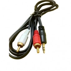 Кабель-переходник звуковой, 3.5 мм (M) - 2xRCA (M), 1.5 м, черный, CHiNa (B00725)