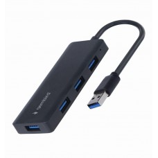 Хаб USB Gembird UHB-U3P4-03, черный, USB 3.1 - 4xUSB 3.1, кабель 12 см