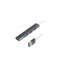 Хаб USB Maxxter HU3A-4P-03, Grey, USB 3.0 - 2xType-C 2.0 / 1xUSB 3.0 / 1xUSB 2.0, кабель 13 см, алюминиевый корпус