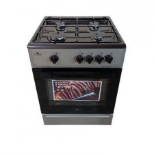 Плита газовая Castle CG-50G, Grey, поворотные переключатели, 4 газовые конфорки, решетка металлическая эмалированная, газовая