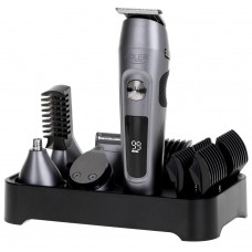 Набор для стрижки Adler AD-2944, серебристый, 6в1, 1-12мм, LCD-дисплей, влажная очистка, работа от аккумулятора