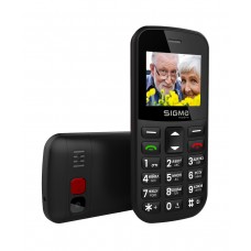 Мобильный телефон Sigma mobile Comfort 50 Easy Type-C, черный, 'бабушкофон', 2 Mini-SIM, дисплей 1.77' цветной (160x128),