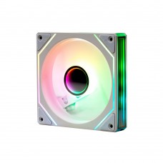 Вентилятор 120 мм, GTL Warp, белый, 120x120x25 мм, ARGB подсветка, 800-1800 об/мин, 18.5-38.8 дБ, 4-pin (PWM, 50 см) / 3-pin (RGB,