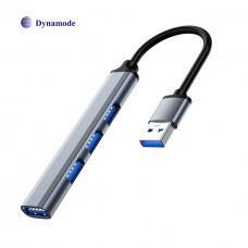 Хаб USB Dynamode DM-UH-312, Grey, USB 3.0 - 1xUSB 3.0 / 3xUSB 2.0, алюминиевый корпус