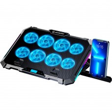 Подставка для ноутбука до 17' GamePro CP795, черный, RGB подсветка, 4 х 80 мм, 4 х 70 мм вентилятор (25 dB 2320 rpm),