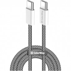 Кабель Type-C - Type-C, 1 м, черный, ColorWay, 240 Вт, 5A, PVC / Aluminum Alloy (CW-CBPDCC069-BK)