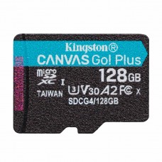 Карта памяти microSDXC, 128Gb, Kingston Canvas Go! Plus, Class 10 UHS-I U3 V30 A2, без адаптера, до 200 МБ/с (SDCG4/128GBSP)