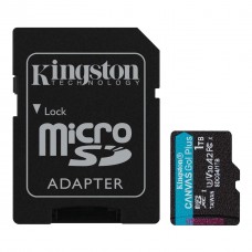 Карта памяти microSDXC, 1Tb, Kingston Canvas Go! Plus, Class 10 UHS-I U3 V30 A2, SD адаптер, до 200/160 МБ/с (SDCG4/1TB)